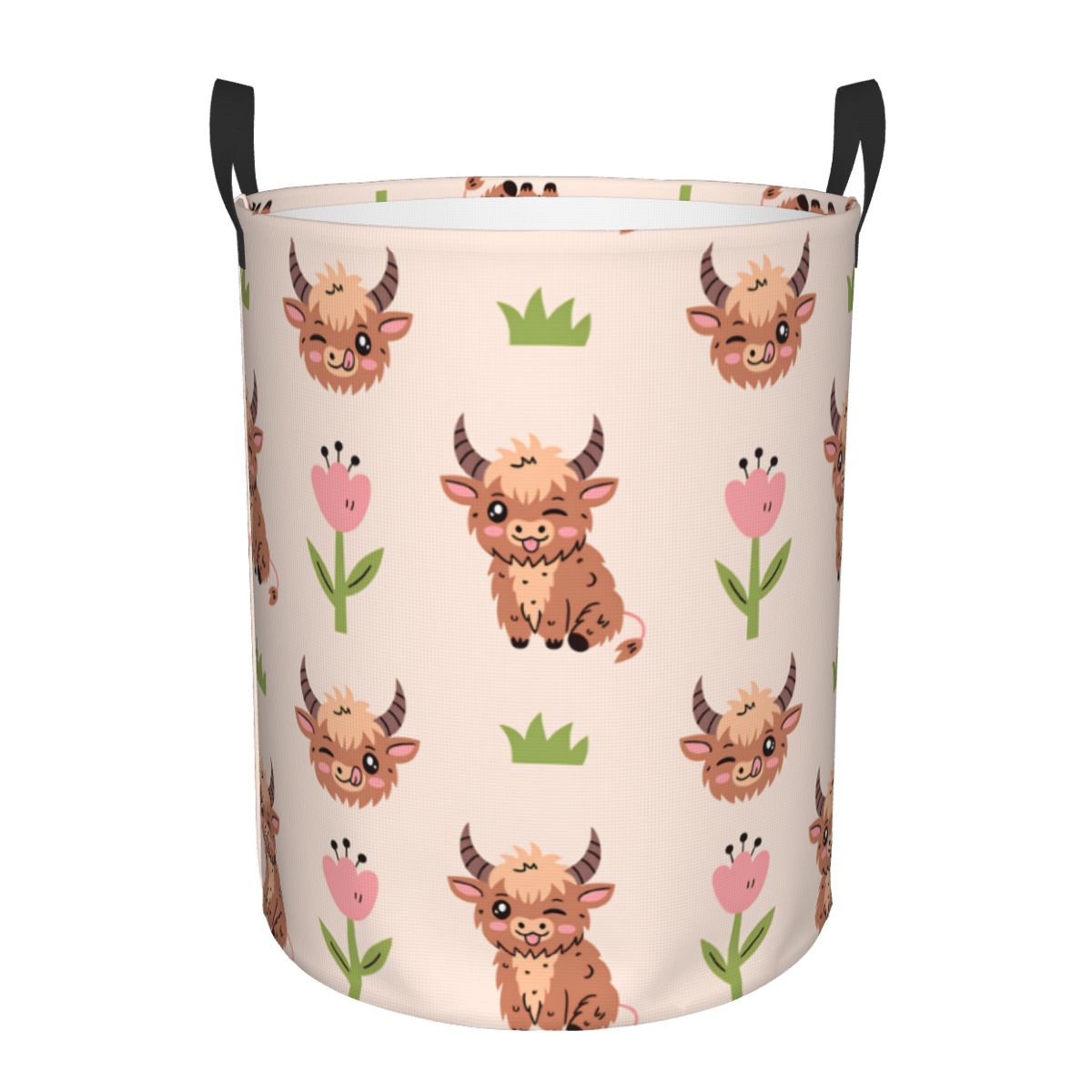 Baby Nursery Laundry Basket - Cute Baby Highland Cows Laundry Basket