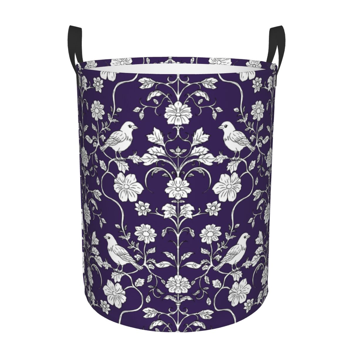 Baby Nursery Laundry Basket - Birds And Flowers Pattern Laundry Basket
