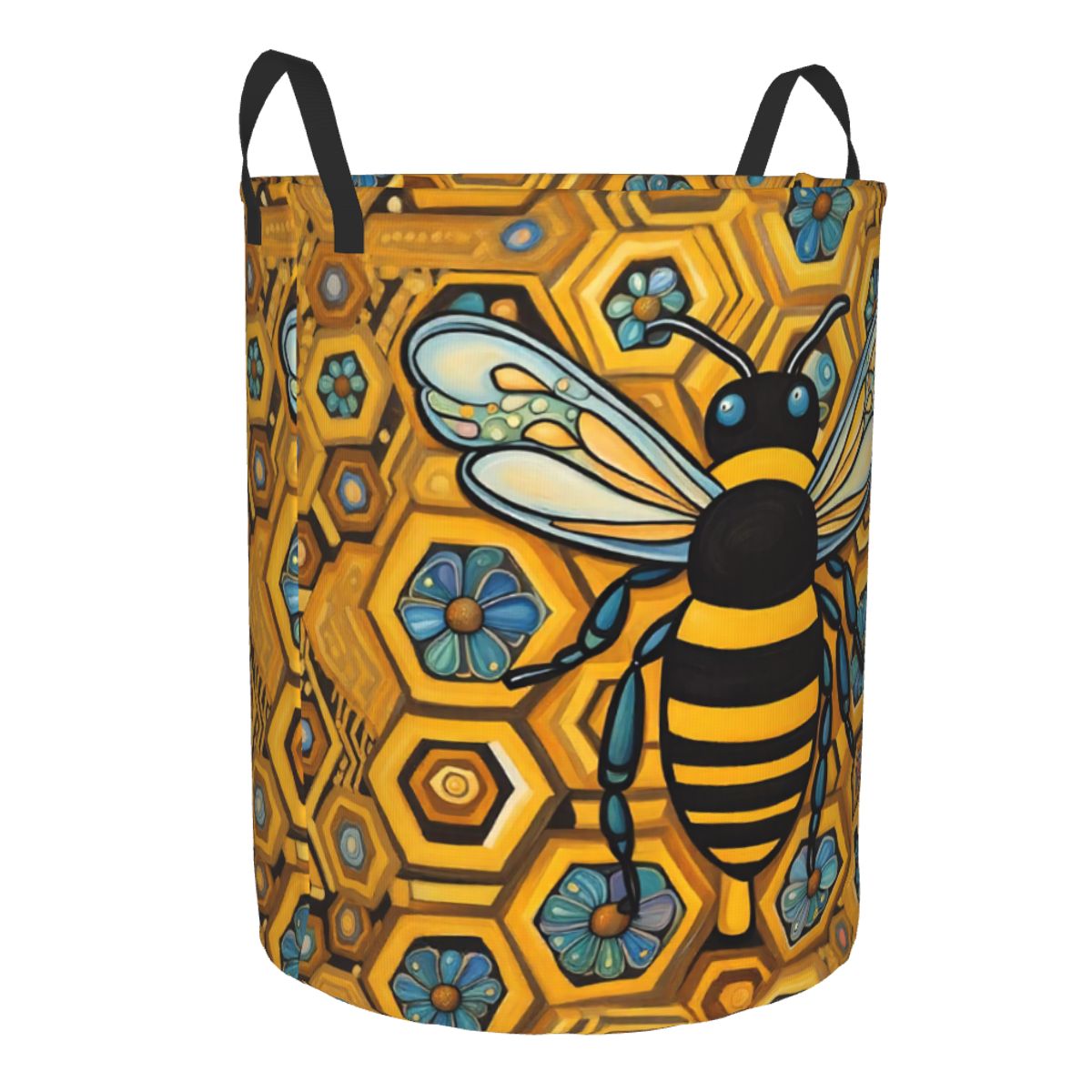 Bee And Honeycomb Print Laundr - Baby Nursery Laundry Basket 评论和价格