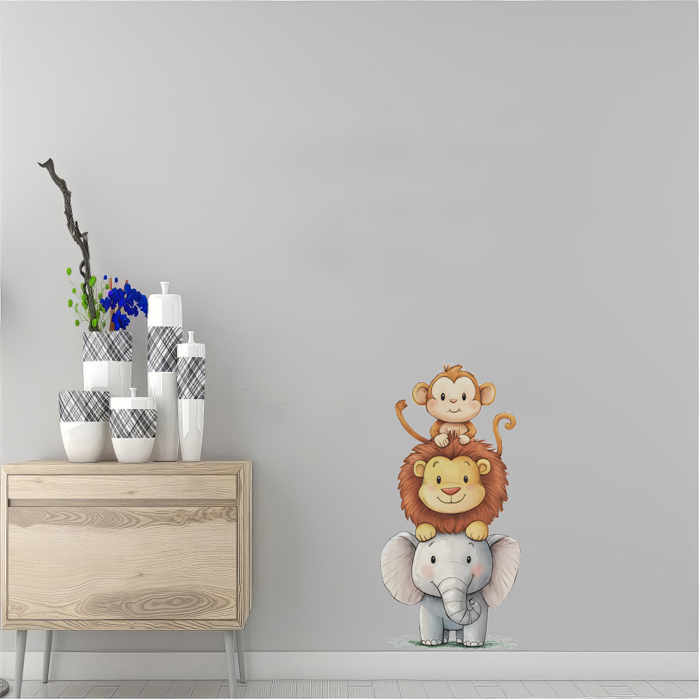 Cute Forest Animals Wall Stick - Baby Nursery Vinyl Wall Stickers 评论和价格