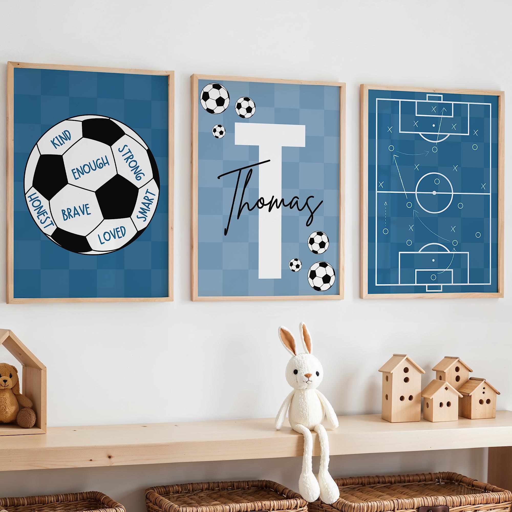 Custom Soccer Wall Art Set Aff - Baby Nursery Wall Art 评论和价格