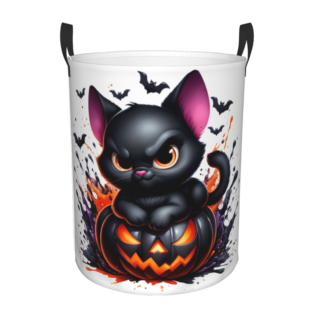 Halloween Black Cat Pumpkins L - Baby Nursery Laundry Basket 评论和价格