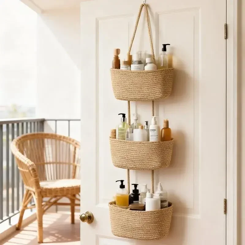3-Tier Woven Cotton Hanging St - Baby Nursery Laundry Basket 评论和价格