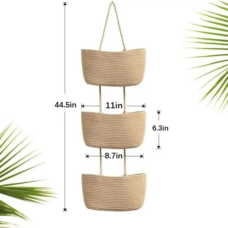 3-Tier Woven Cotton Hanging St - Baby Nursery Laundry Basket 评论和价格