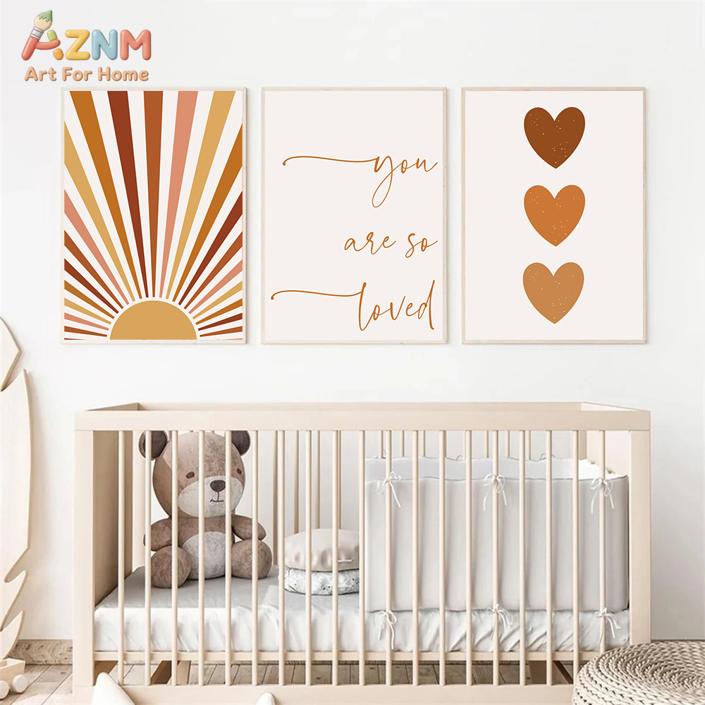 AZNM Boho Sun Moon Rainbow Can - Baby Nursery Wall Art 评论和价格