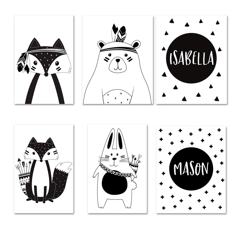 Black White Cartoon Bear Rabbi - Baby Nursery Mirror 评论和价格