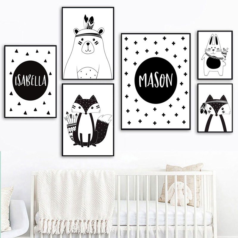 Black White Cartoon Bear Rabbi - Baby Nursery Mirror 评论和价格