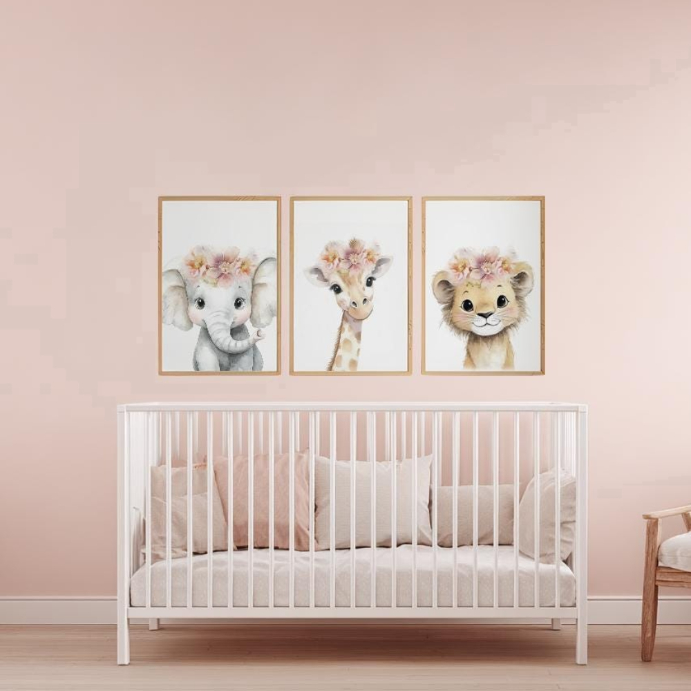 Baby Girl Nursery Wall Art Set - Baby Nursery Kit 评论和价格