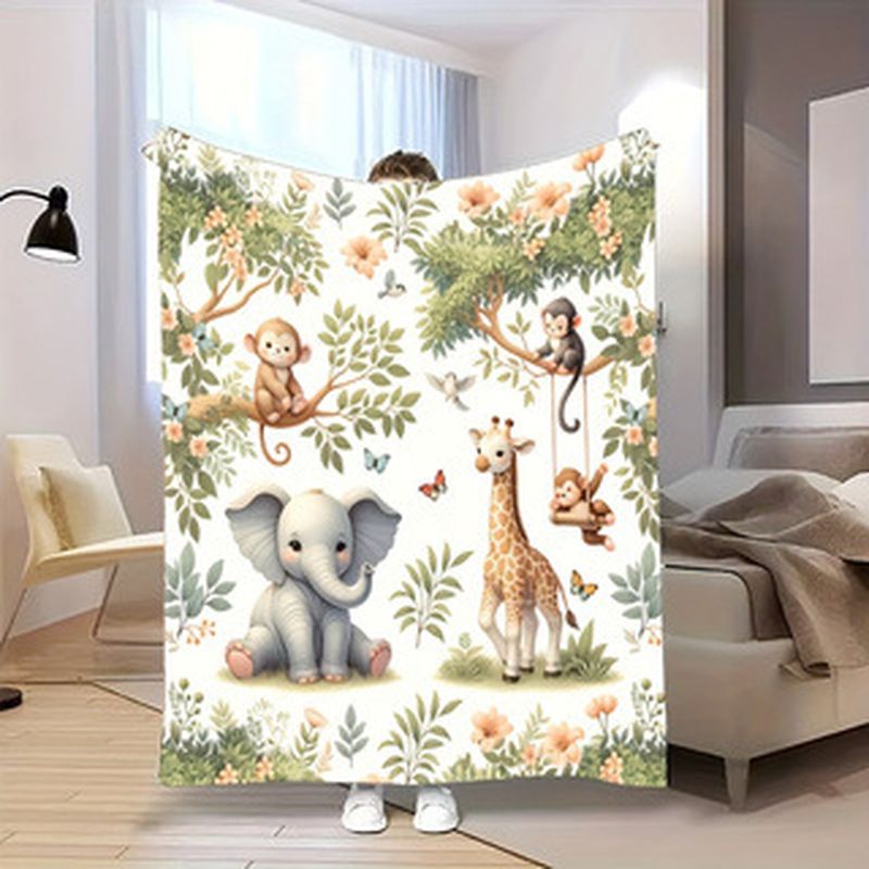 VIKAMA Watercolor Jungle Anima - Baby Nursery Jungle Animals 评论和价格