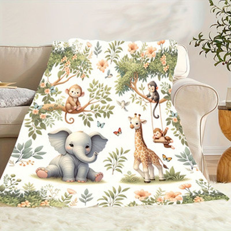 VIKAMA Watercolor Jungle Anima - Baby Nursery Jungle Animals 评论和价格
