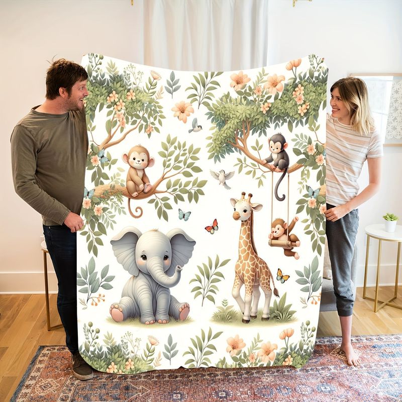 VIKAMA Watercolor Jungle Anima - Baby Nursery Jungle Animals 评论和价格