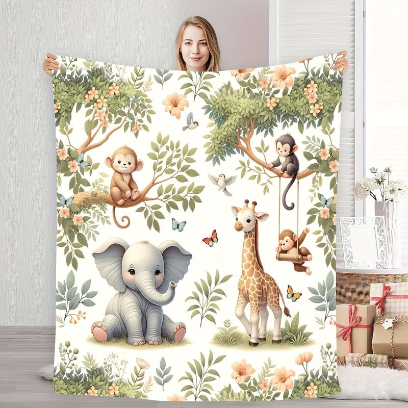 VIKAMA Watercolor Jungle Anima - Baby Nursery Jungle Animals 评论和价格