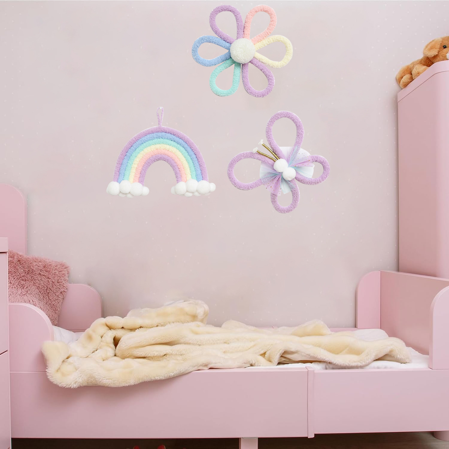 Nordic Rainbow Daisy Flower  B - Baby Nursery Hanging Decor 评论和价格