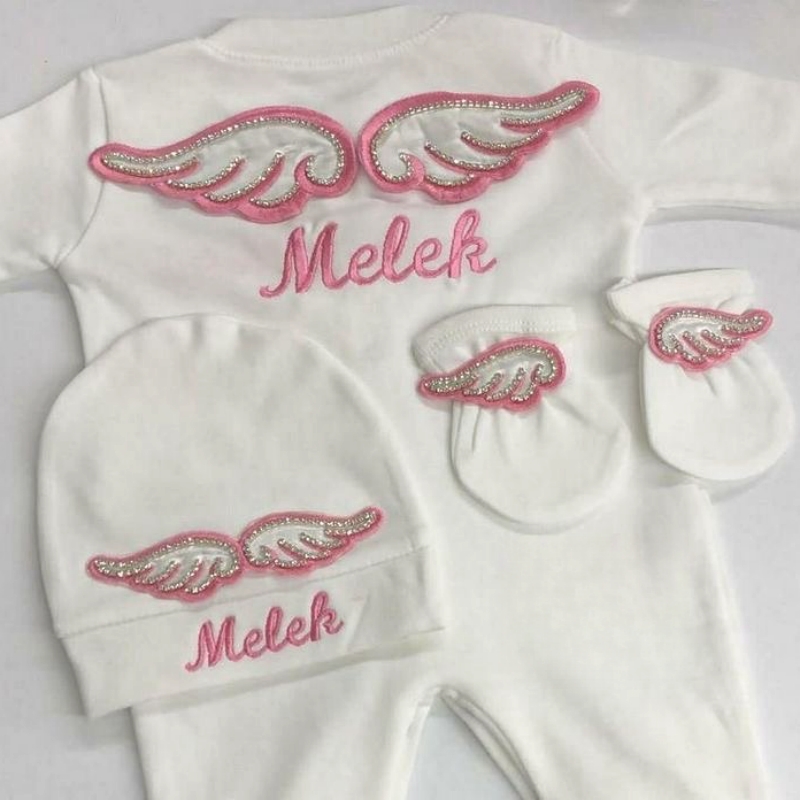 Dollbling 3pcs Embroidery Name - Baby Nursery Outfits 评论和价格