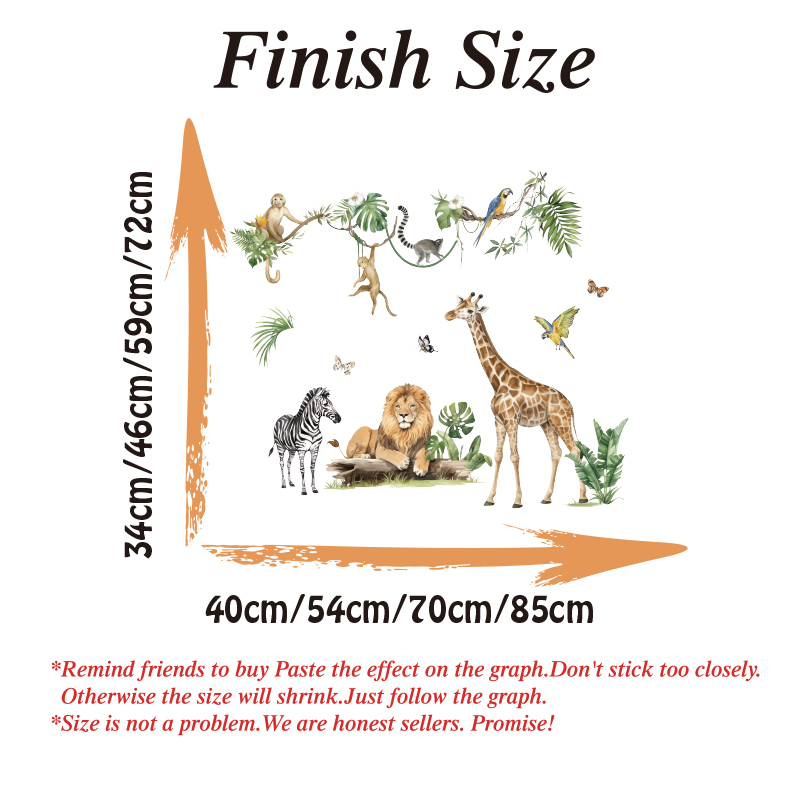 Large Jungle Animal Tropical L - Baby Nursery Jungle Animals 评论和价格