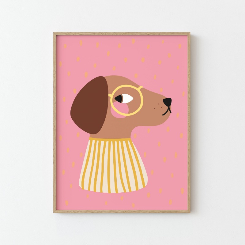 Cartoon Cute Animals Illustrat - Baby Nursery Wall Art 评论和价格
