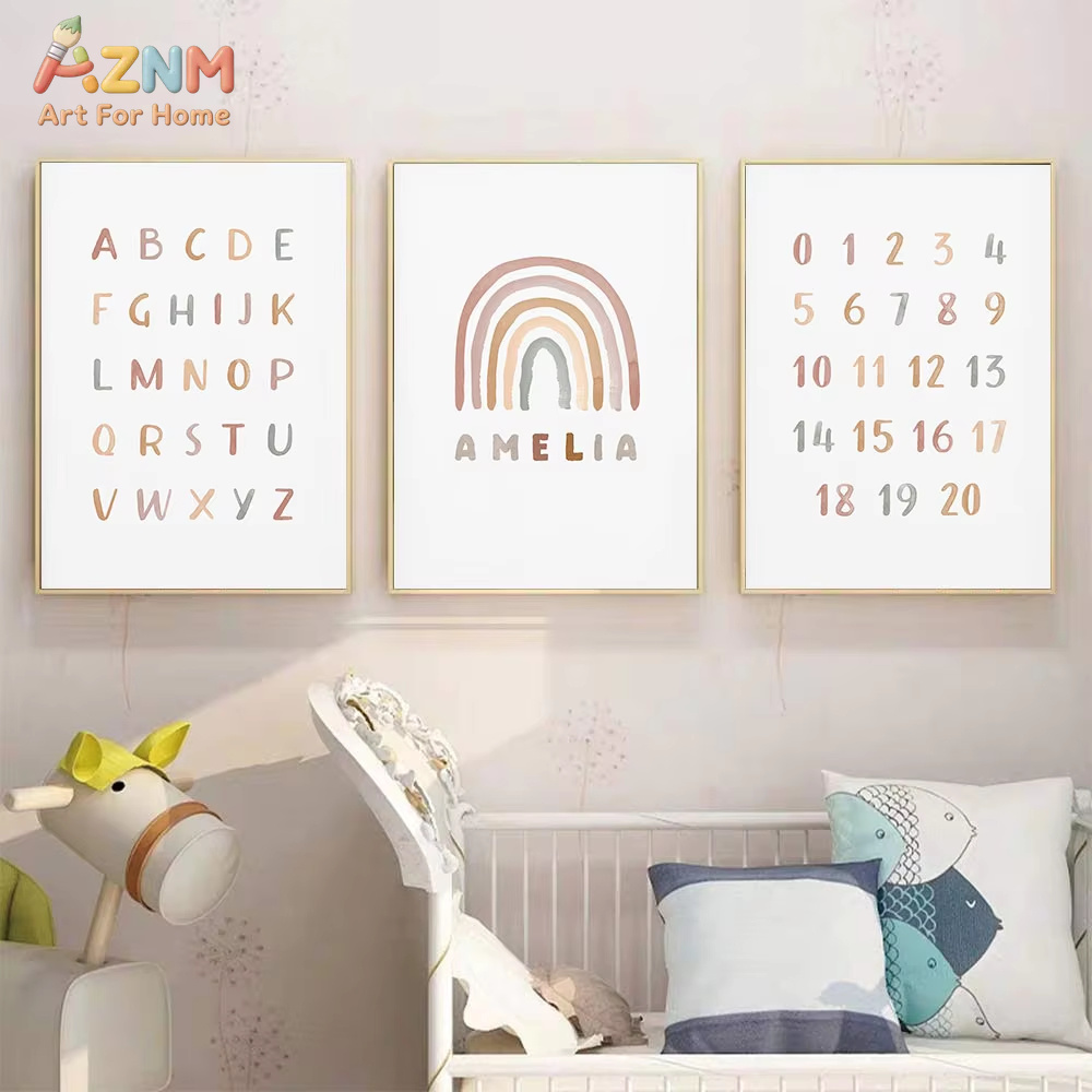 Poster Custom ABC 123 Rainbow  - Baby Nursery Mirror 评论和价格