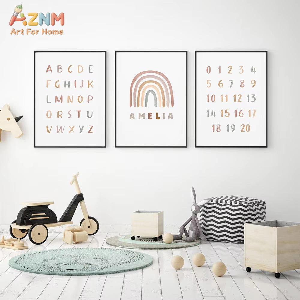 Poster Custom ABC 123 Rainbow  - Baby Nursery Mirror 评论和价格