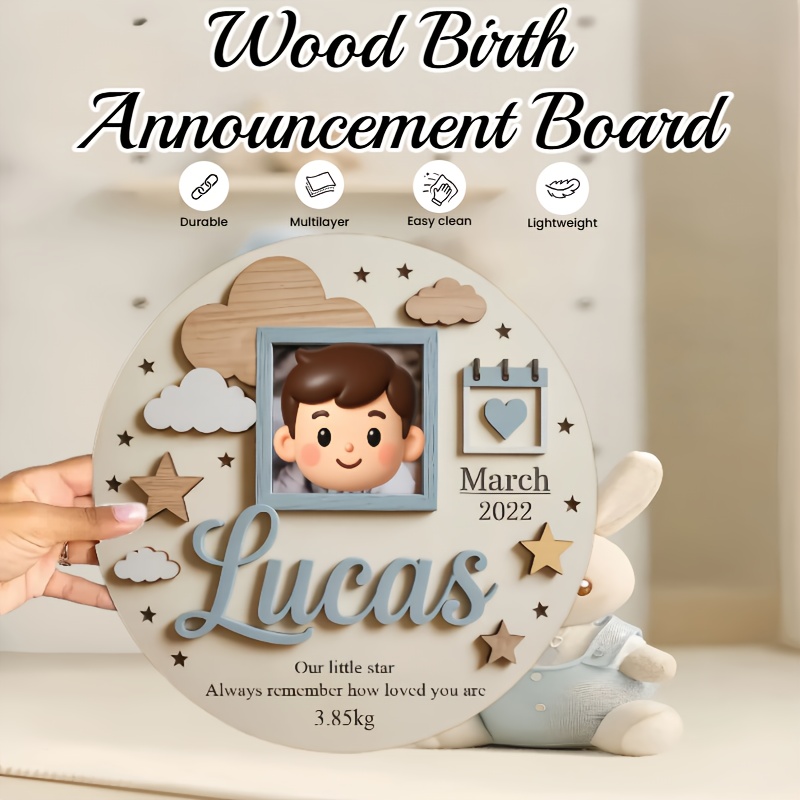 Personalized Baby Photo Frame, - Baby Nursery Decor 评论和价格