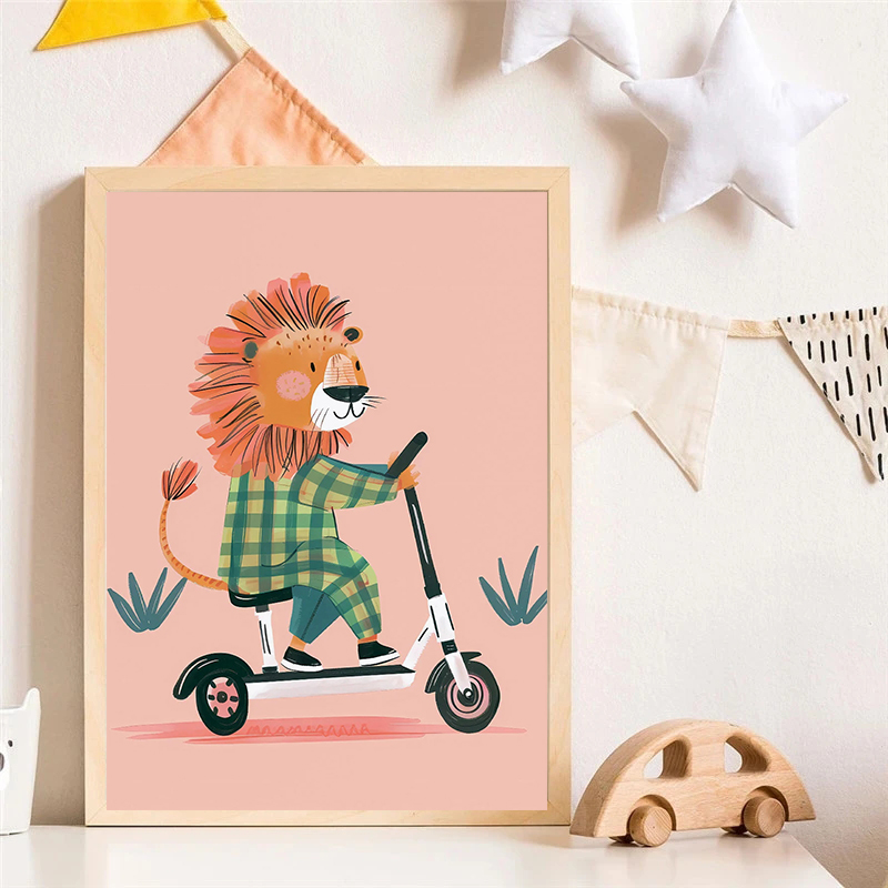 Dog Airplane Lion in Car Anima - Baby Nursery Wall Art 评论和价格