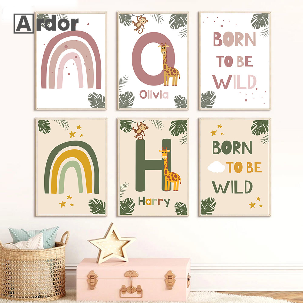 Nordic Jungle Animal Posters C - Baby Nursery Jungle Animals 评论和价格