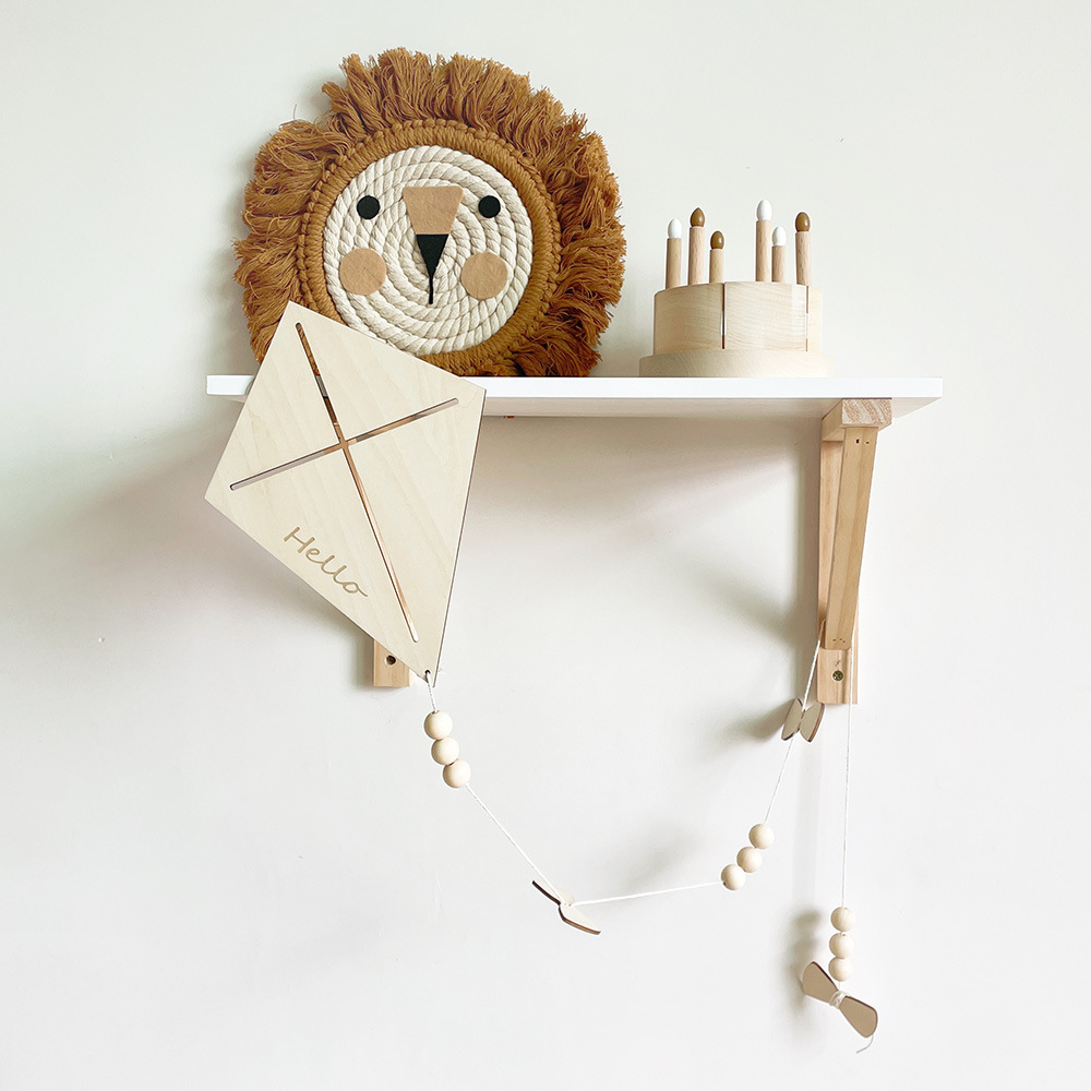 INS Nordic Wooden Kite Wall Or - Baby Nursery Hanging Decor 评论和价格