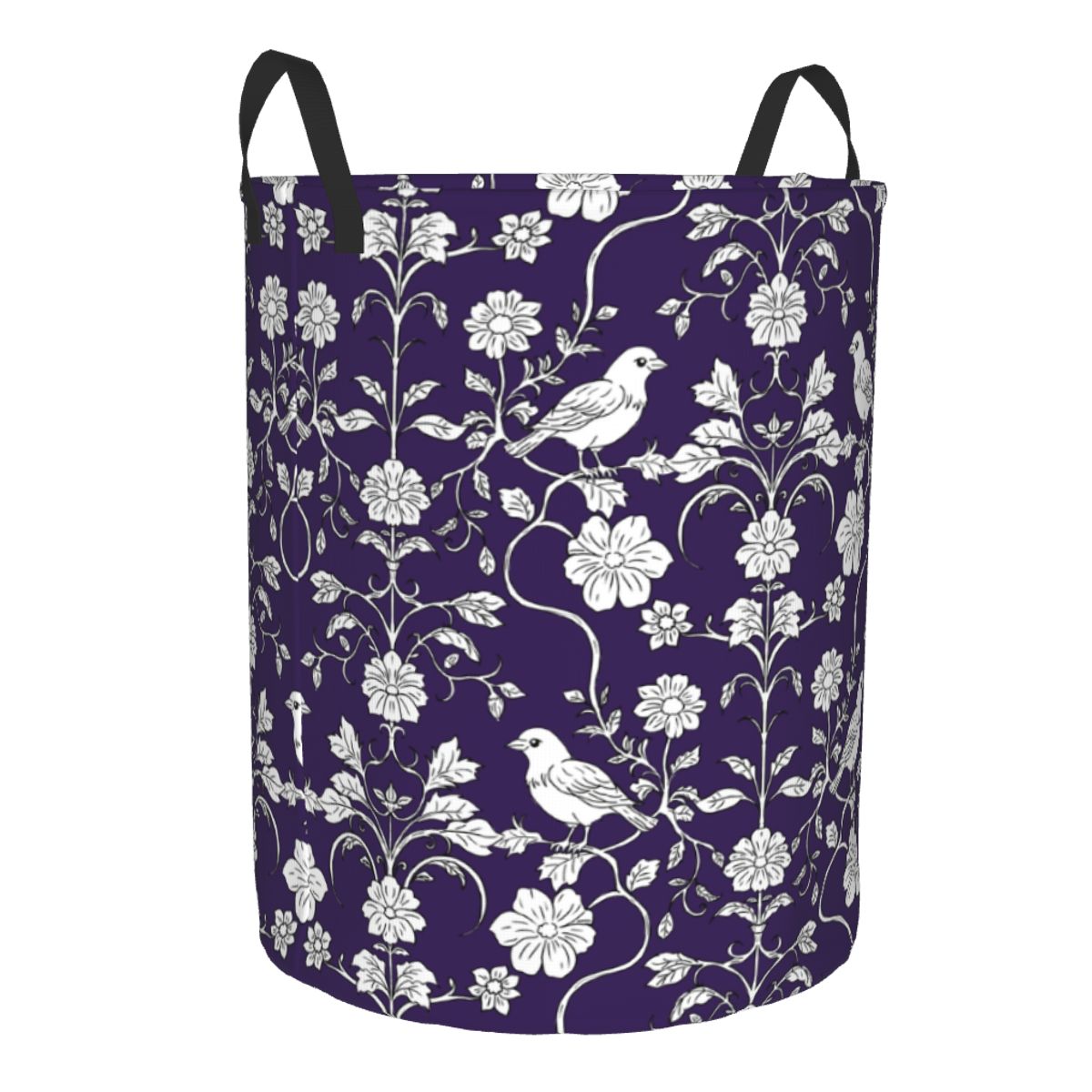 Birds And Flowers Pattern Laun - Baby Nursery Laundry Basket 评论和价格