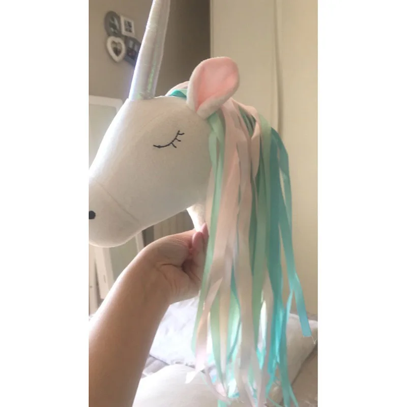 Unicorn Plush Animal Head Wall - Baby Nursery Hanging Decor 评论和价格