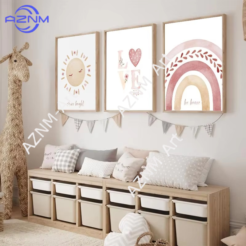 1PC/3PCS Style Rainbow Series  - Baby Nursery Wall Art 评论和价格