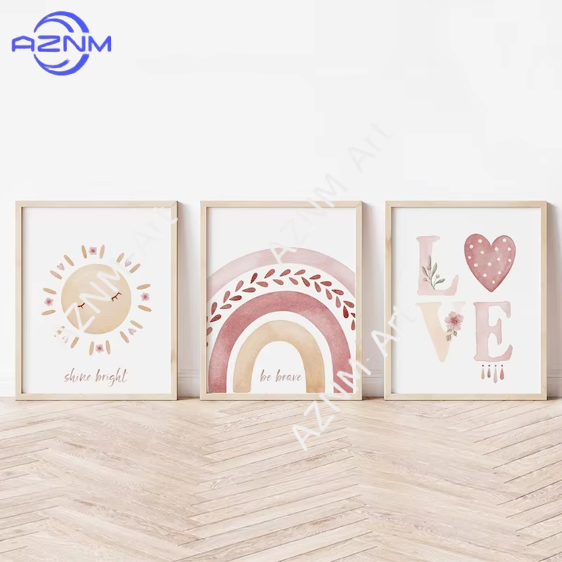 1PC/3PCS Style Rainbow Series  - Baby Nursery Wall Art 评论和价格