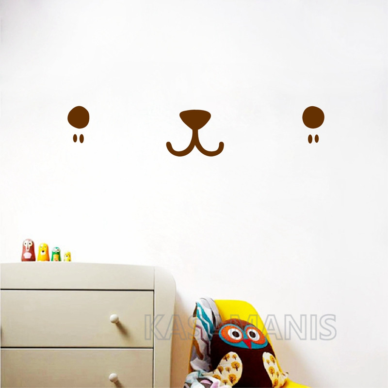 Cute Kawaii Face Wall Art Deca - Baby Nursery Vinyl Wall Stickers 评论和价格