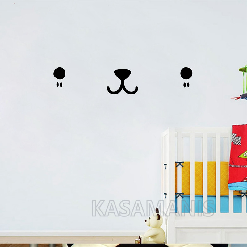 Cute Kawaii Face Wall Art Deca - Baby Nursery Vinyl Wall Stickers 评论和价格
