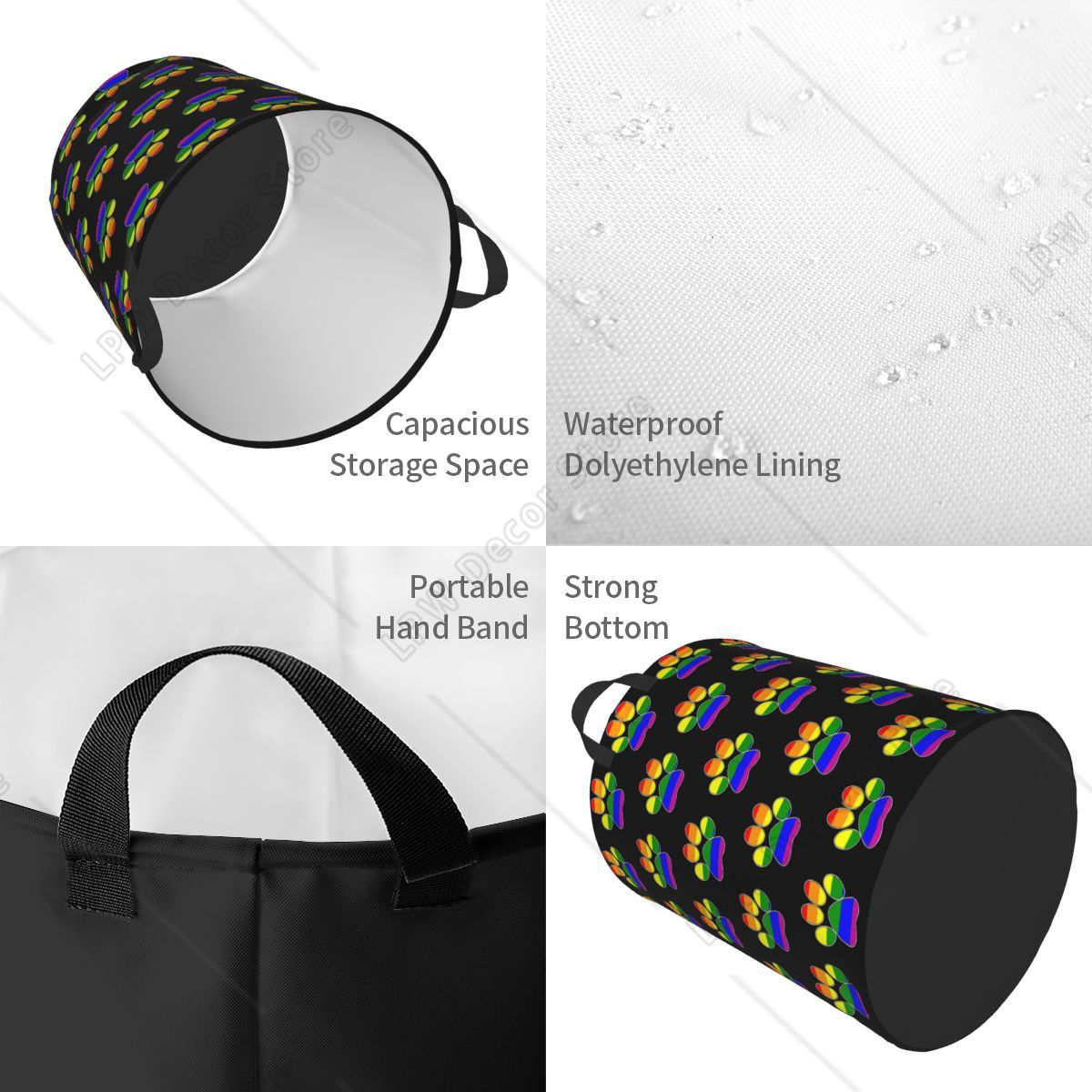 Custom LGBT Pride Gay Paw Laun - Baby Nursery Laundry Basket 评论和价格