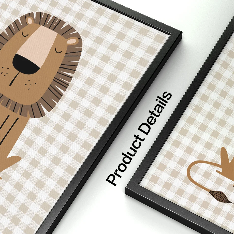 1PC Frameless Lion Tiger Eleph - Baby Nursery Jungle Animals 评论和价格