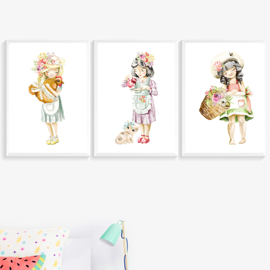 Cute Baby Girl Flower Cat Chic - Baby Nursery Mirror 评论和价格