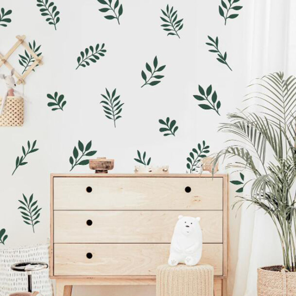 41Pcs Botanical Leaf Wall Stic - Baby Nursery Vinyl Wall Stickers 评论和价格