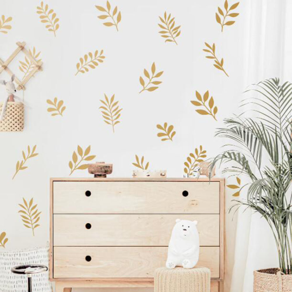 41Pcs Botanical Leaf Wall Stic - Baby Nursery Vinyl Wall Stickers 评论和价格