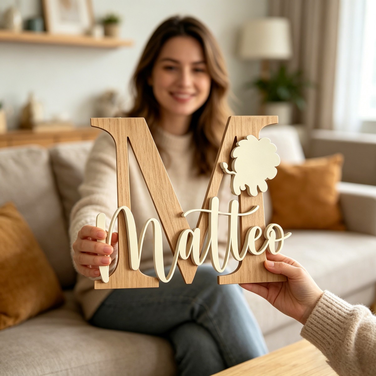 1Pc Custom Lion Name & Initial - Baby Nursery Decor 评论和价格
