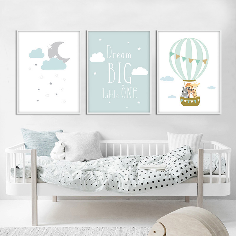 Balloon Moon Nursery Poster Wa - Baby Nursery Mirror 评论和价格