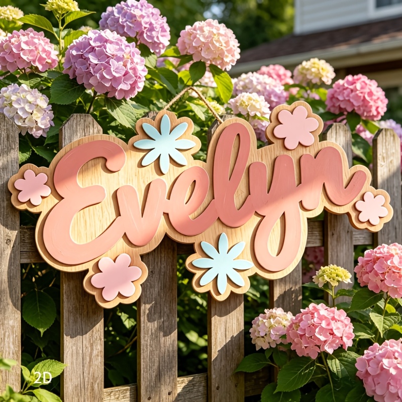 Personalized Floral Themed Nam - Baby Nursery Hanging Decor 评论和价格