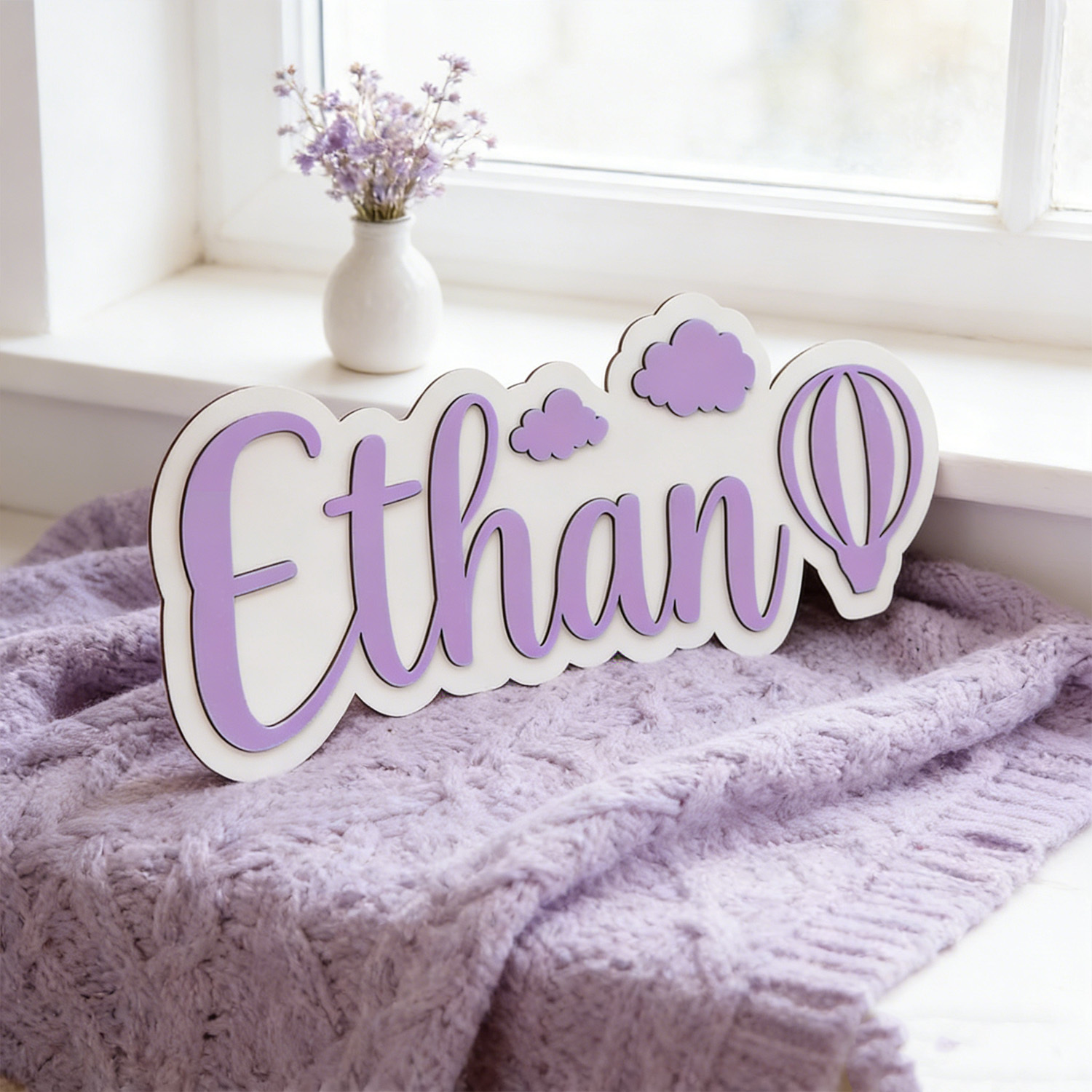 Personalized Hot Air Balloon & - Baby Nursery Decor 评论和价格