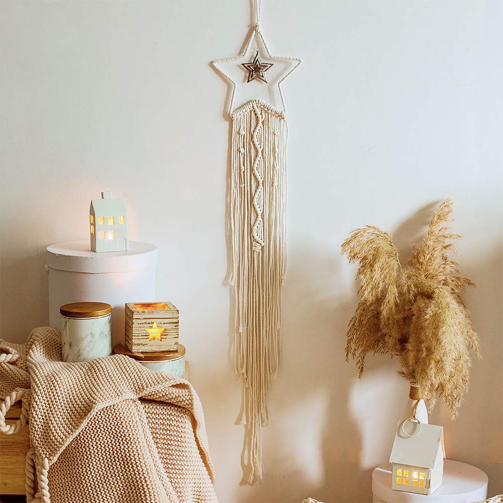 Macrame Dream Catcher Boho Hom - Baby Nursery Hanging Decor 评论和价格