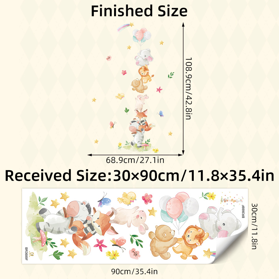 Cute Forest Animals Wall Stick - Baby Nursery Vinyl Wall Stickers 评论和价格