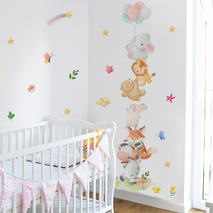 Cute Forest Animals Wall Stick - Baby Nursery Vinyl Wall Stickers 评论和价格