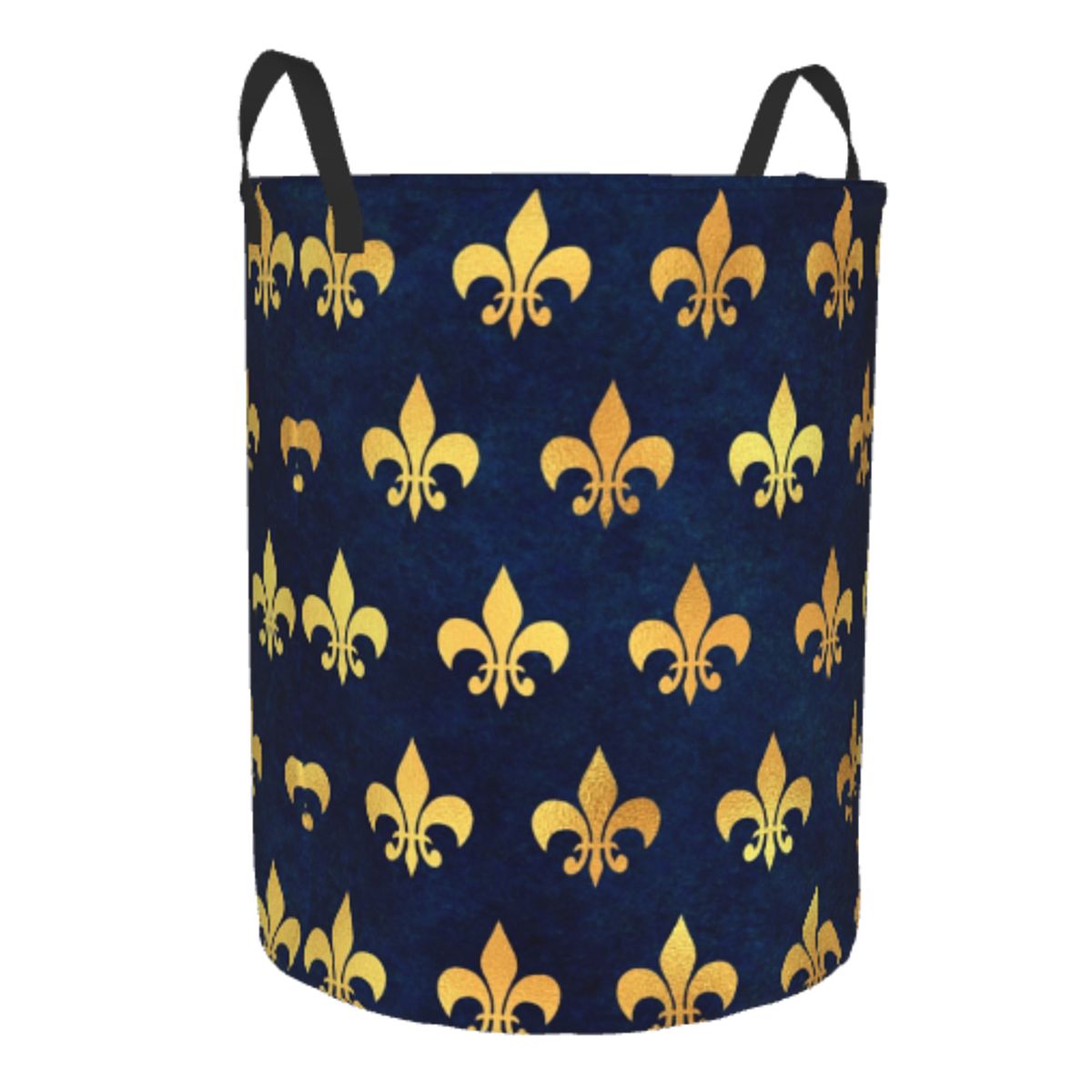 Royal Gold Blue Grunge Fleur D - Baby Nursery Laundry Basket 评论和价格