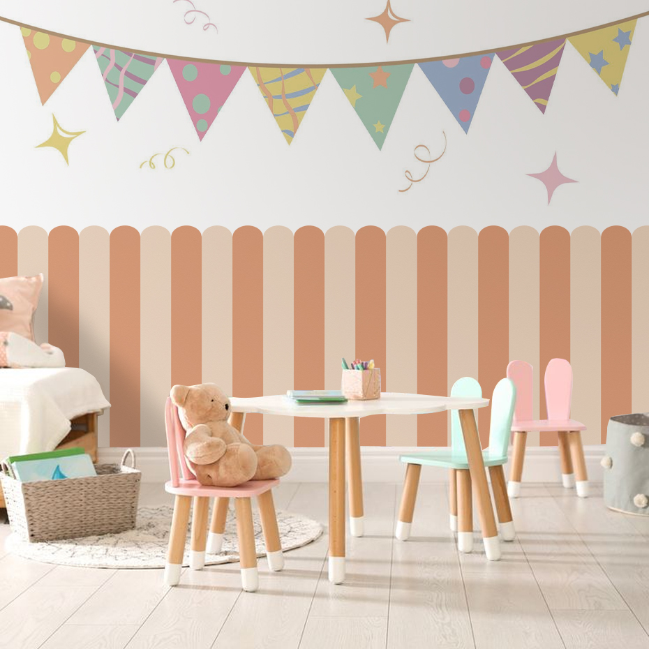 Multicolor Vertical Striped Ar - Baby Nursery Wall Art 评论和价格