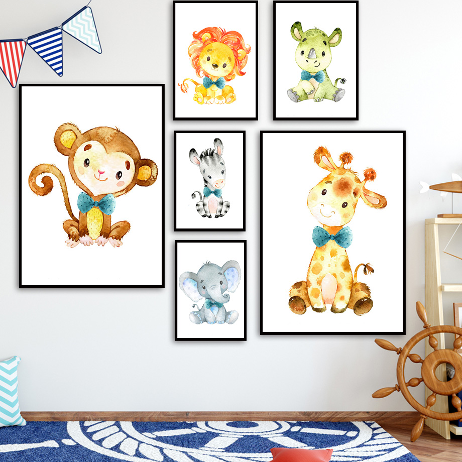 Wall Art Canvas Painting Carto - Baby Nursery Mirror 评论和价格