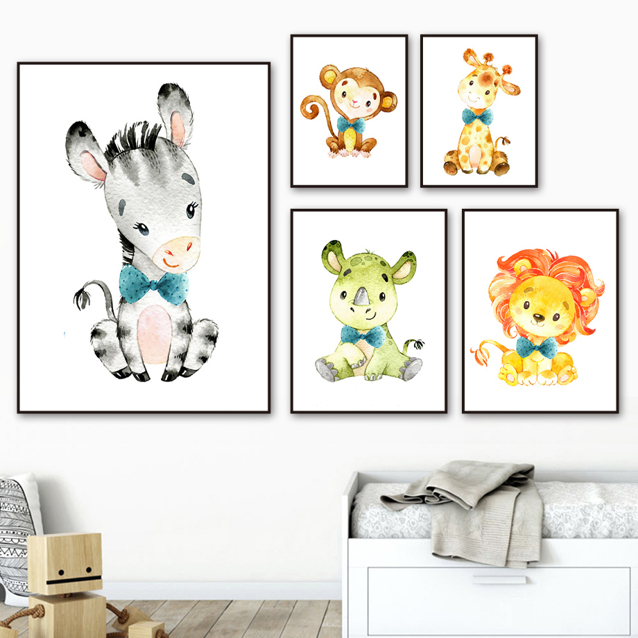 Wall Art Canvas Painting Carto - Baby Nursery Mirror 评论和价格