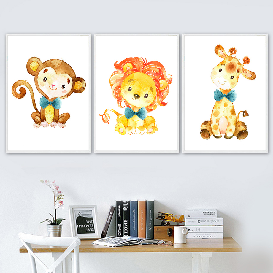 Wall Art Canvas Painting Carto - Baby Nursery Mirror 评论和价格