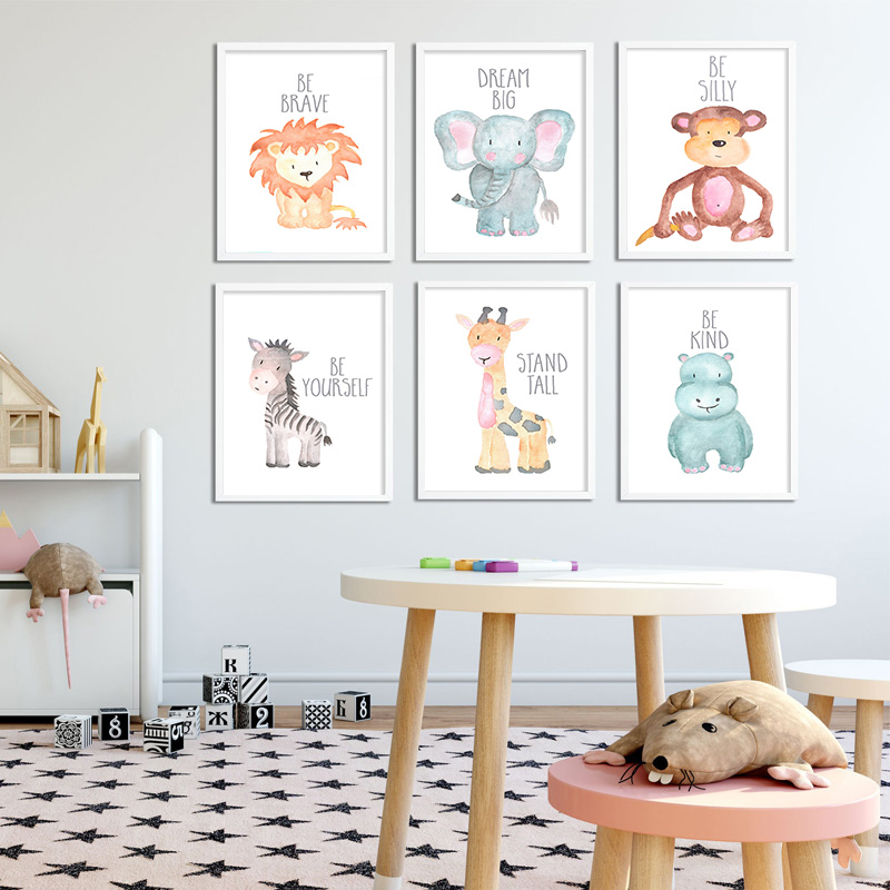 Baby Animal Lion Elephant Gira - Baby Nursery Mirror 评论和价格